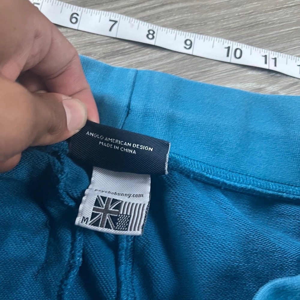 Psycho Bunny Mens Teal Blue French Terry Sweat Shorts B6R161W1FT Size M - Picture 4 of 9